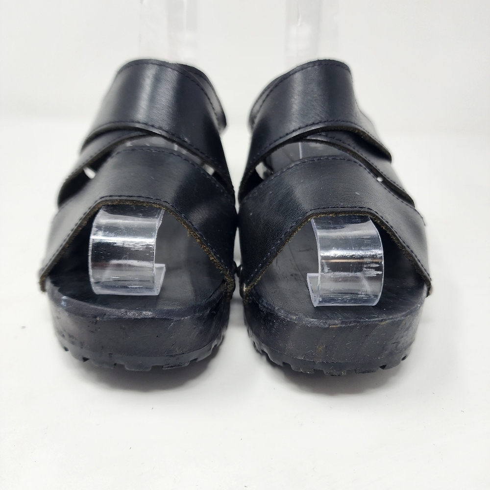 Candie's Clogs Vintage Black Leather Mules Womens 6 - Picture 2 of 12